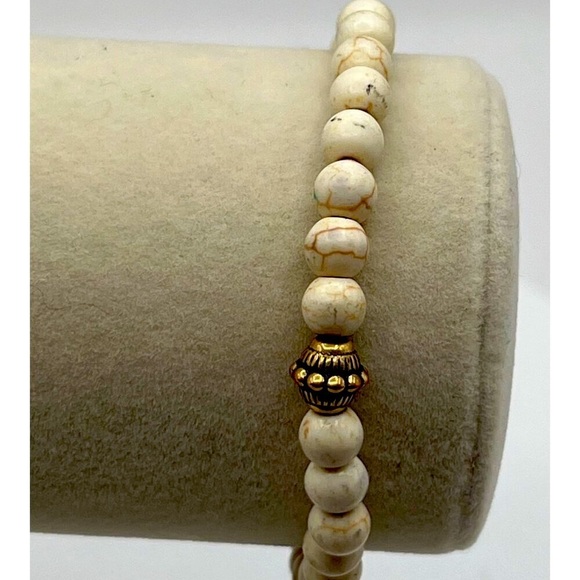 Vintage White & Black Beaded Necklace With Matching Bracelet Set - Picture 5 of 7